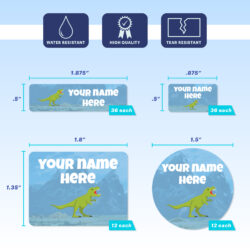 Custom Dinosaur Sticker Sizes