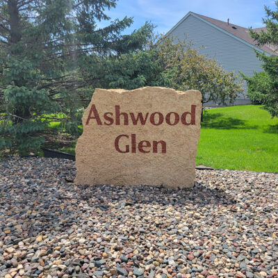 Ashwood Glen Custom Carved Stone Monument Sign